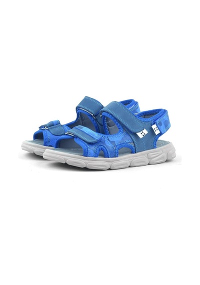 Rakerplus Hakiki Deri Mavi Kamuflaj Çocuk Sandalet (539696914) Mavi