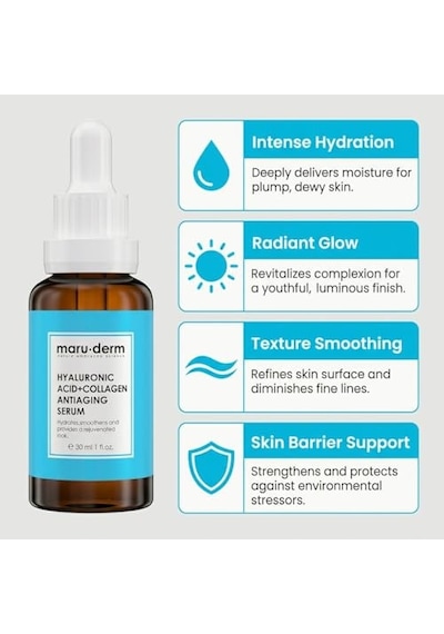 Maruderm%2 Hyalüronik Asit &%5 Kolajen Cilt Bakım Serumu Yoğun Nem Ve Dolgun Görünüm Destekleyici Yüz Serumu, Peptit & Panthenol İle, 30 Ml