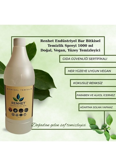 Endüstriyel Bar Bitkisel Temizlik Spreyi 1000 Ml Doğal,vegan