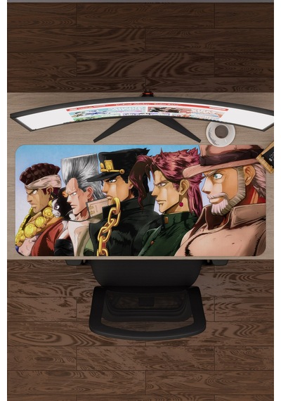 Jojo No Kimyou Na Bouken V1 - 90x40 Xxl Gaming Kauçuk Kaymaz Taban Mouse Pad Fare Altlığı