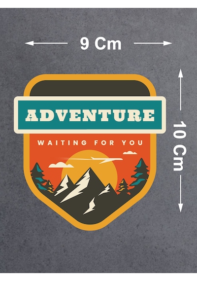 Adventure Kamp Dag Sticker - Araba Oto Motosiklet Karavan Cam Sticker - 00118 10X9 Cm