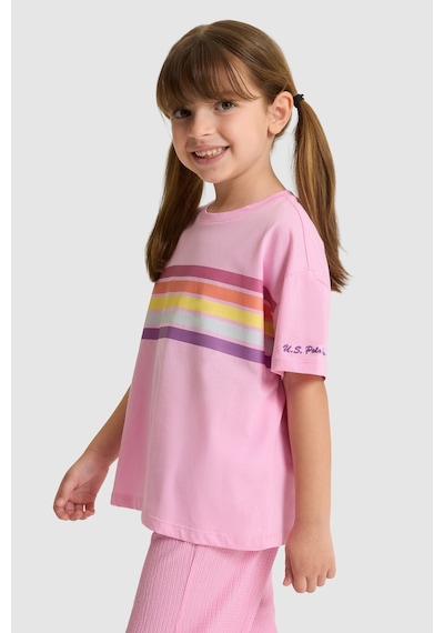 U.s. Polo Assn. Kız Çocuk Pembe Tişört 50325698-vr041