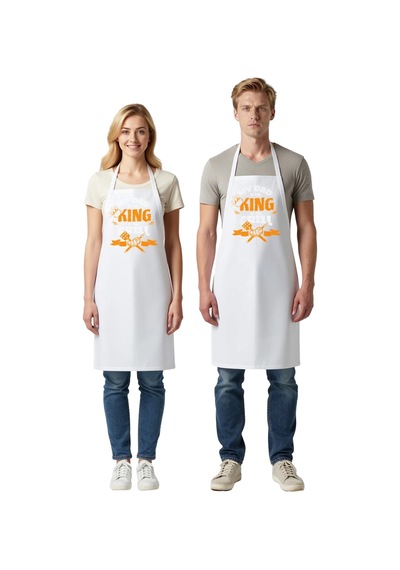 Erkek Unisex Mutfak Aşçı Önlüğü Mangal Ustası Baskılı Dtf Dijital Beyaz