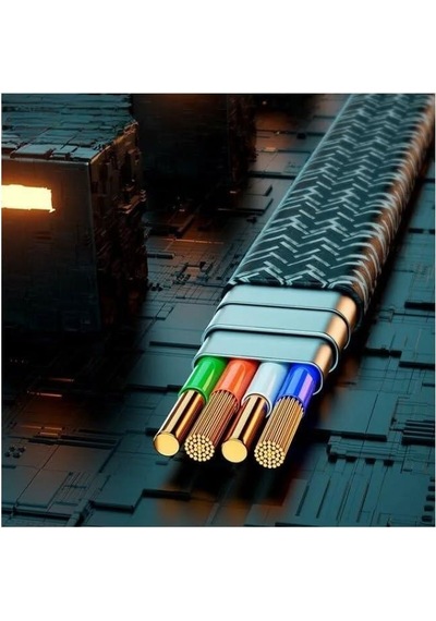 Pdateknoloji AZ-B10TH 2 İn 2 65 W USB Type-C Ve Lightning Örgülü Şarj Ve Data Kablosu 1.5 M Siyah