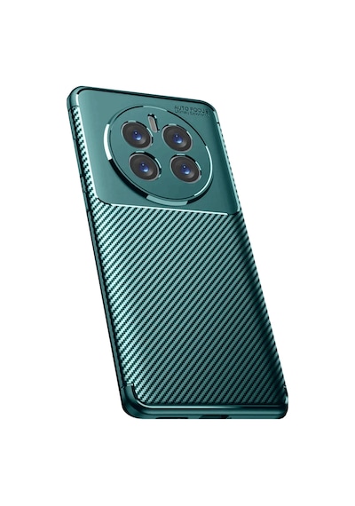 Realme 12 Pro Plus Uyumlu Kılıf Auto Focus Karbon Kapak - Koyu Yeşil