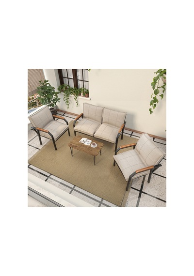 Mygusi Hayal Balkon, Bahçe, Cafe, Metal Kanepe Koltuk Takımı , Bahçe Mobilyası, 211 Sehpalı - Krem Mygusi Hayal Balkon, Bahçe, Cafe, Metal Kanepe Koltuk Takımı , Bahçe Mobilyası, 211 Sehpalı - Krem