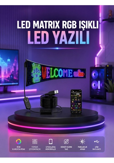 Rgb Led Panel Renkli Işık Efektli Dekoratif Aydınlatma Diğer