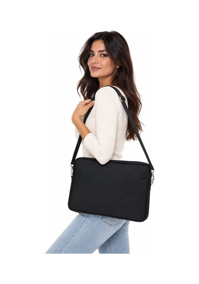 Mussen Kumaş Laptop & Evrak Çantası Omuz Askılı Eko 36x26x2 Siyah