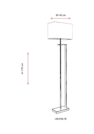 Avonnı Lm-9109-1e Eskitme Kaplama Lambader E27 Metal Kumaş Dekoratif Salon Aydınlatma 170 Cm - Teşhir Krem
