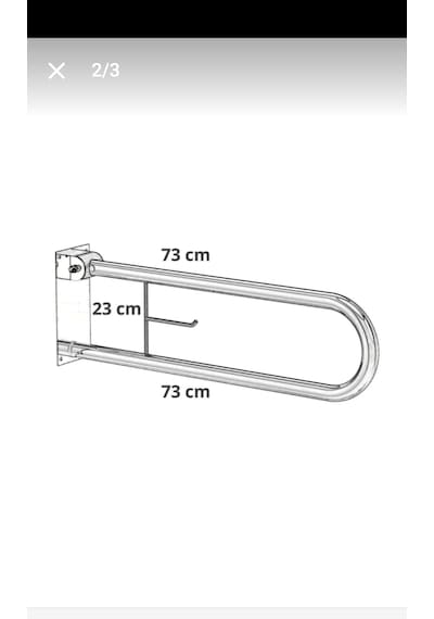 Wc Kağıtlıklı 60cm Boyunda Parlak Hareketli Mafsallı Engelli Tutunma Barı Q32 Çapında Paslanmaz Parlak Krom