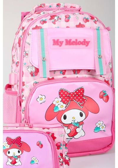 X Dekomus Lisanslı My Melody Sweet Berry Collection Büyük Boy Okul Çantası Ve Kalem Çantası Seti Açık Gri