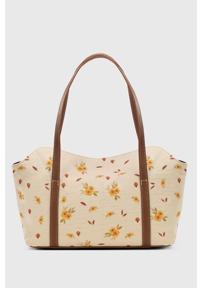 Housebags Papatya Desenli Kapaklı Bowling Omuz Çantası 270 Papatya Desenli