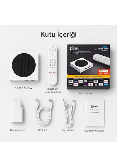 PELL C5 PRO 8K Android 14 TV Box 4GB 64GB, Wi-Fi 6 Smart Media Player