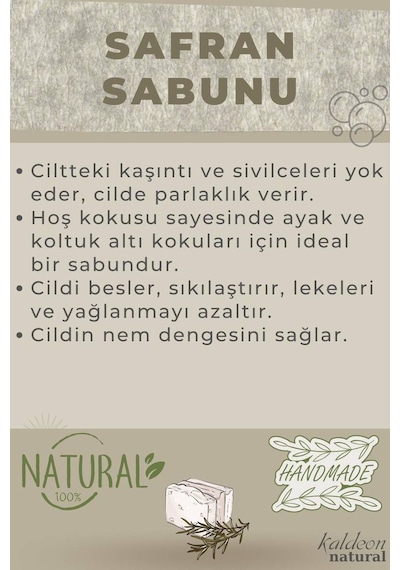 Safran Sabunu El Yapımı Doğal 120 G