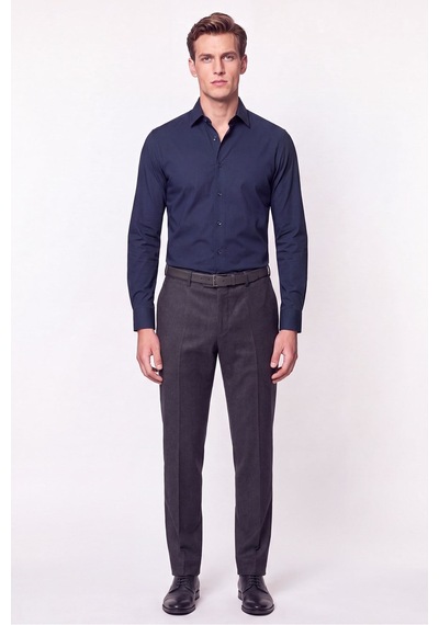 Slim Fit Pamuklu Lacivert Gömlek G 1607
