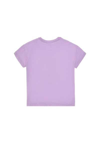U.S. Polo Assn. Kız Çocuk Lila Comfort Bisiklet Yaka Çiçek Baskılı Pamuk Tişört 50306203-VR034