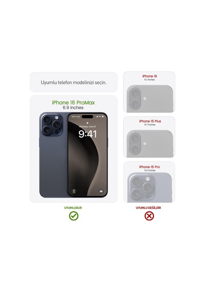 İphone 16 Serisi İle Uyumlu 5d Easyfit 2 Adet Kolay Uygulama Aparatlı Ekran Koruyucu Temperli Cam, İphone 16 Pro Max, Şeffaf