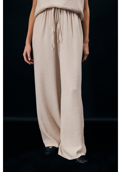 Sateen Glow Pantolon - Bej-137352