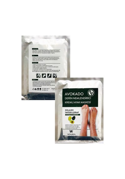 Avokado Özlü Çorap Tipi Ayak Peeling Maskesi, Kolajen Ayak Maskesi