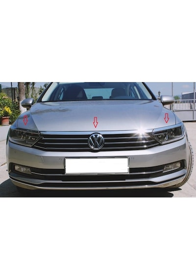 Vw Passat B8 Krom Far Üzeri Çıta Seti 3 Parça 2015 Üzeri Far Kaşı