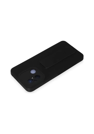 Newface Xiaomi Redmi 12c Kılıf Mega Standlı Silikon - Siyah
