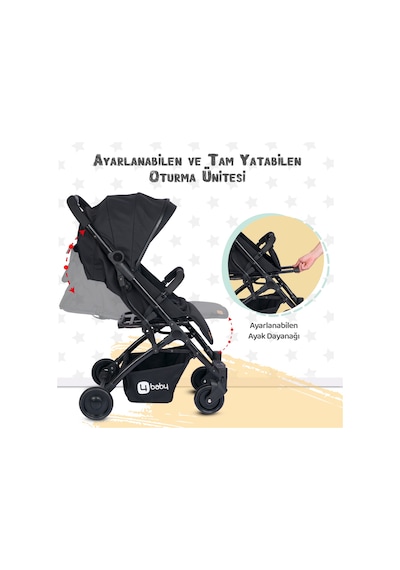 4 Baby Black İkiz Bebek Arabası Drone Sky Kabin Sistem