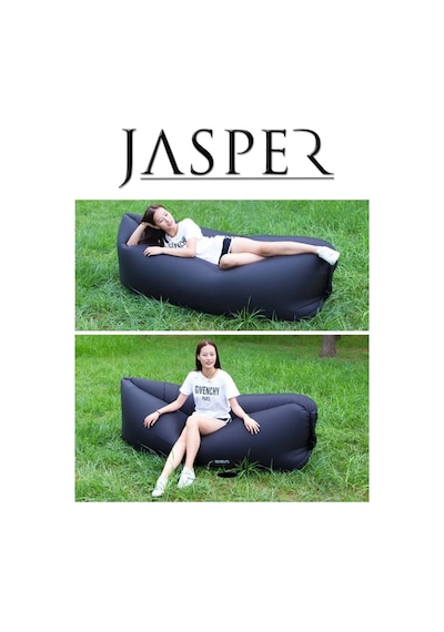 Jasper Siyah Pratik Şişme Yatak Rüzgarla Şişme Şezlong Kamp Plaj Çok Renkli