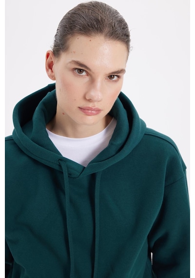 Tudors Kadın Oversize Geniş Kesim Pamuklu Yumuşak Dokulu İçi Polarlı Basic Yeşil Kapüşonlu Sweatshirt-42093 Yeşil2 Tudors Kadın Oversize Geniş Kesim Pamuklu Yumuşak Dokulu İçi Polarlı Basic Yeşil Kapüşonlu Sweatshirt-42093 Yeşil2