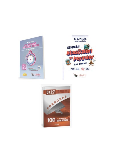 2027 8. Sınıf/lgs Limit Kronometre Din Kültürü Ve Ahlak Bilgisi Soru + Etkinlikli Atasözleri Ve Deyimler Soru 3'lü Set