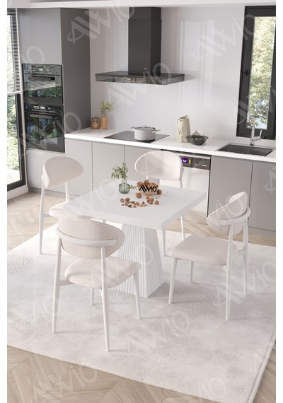 Avvio Essen Beyaz Polo Metal Sandalye 90x90 Kare Yemek Masası Mutfak Masası Masa Sandalye Takımı Avvio Essen Beyaz Polo Metal Sandalye 90x90 Kare Yemek Masası Mutfak Masası Masa Sandalye Takımı
