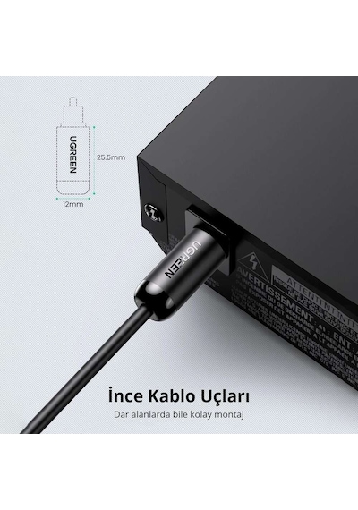 Ugreen Toslink Optik Ses Kablosu 1.5 Metre, Siyah, 70891