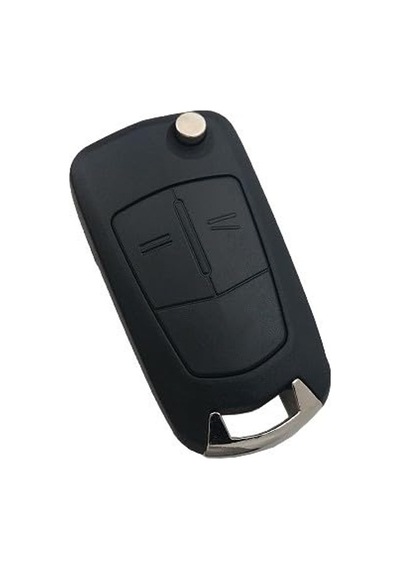 2 Butonlu Anahtar Kumanda Kabı, Opel Astra H Uyumlu, Siyah