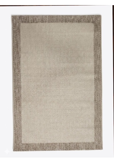 Derin Sisal Vizon Bordürlü Bej Jüt Sisal Dekoratif Kaymaz Taban Yıkanabilir Halı St04-947 Renkli