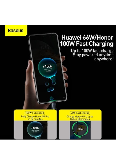 Crystal Shine Usb-a - Type-c Hızlı Şarj Veri Kablosu 100w 5a 1,2m Siyah İphone İle Uyumlu De Standart