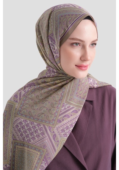 Armine Elegance Pamuk - İpek Şal As464 Açık Kahverengi