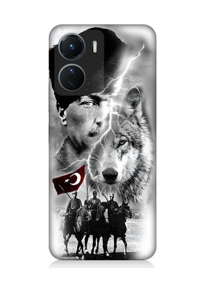 Vivo V16 Uyumlu Atatürk Kurt Ve Bayrak Desenli Silikon Kılıf