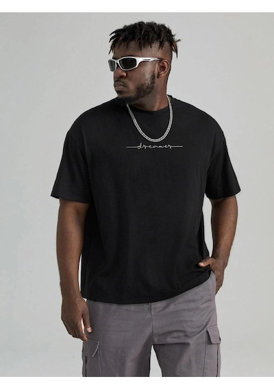 Startmore Erkek Beyaz Dreamer Baskılı Oversize T-shirt Garalio Siyah