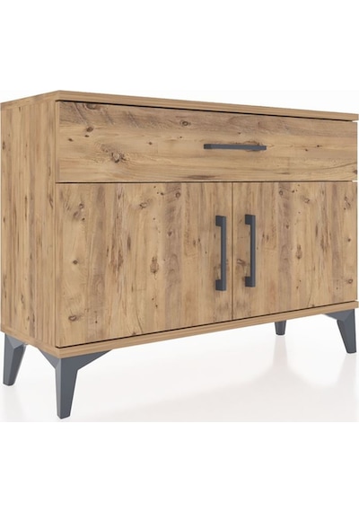 Arges Şifonyer Tek Raflı Tek Çekmeceli 2 Kapaklı 88x30x64 Çam-çam Atlas Çam