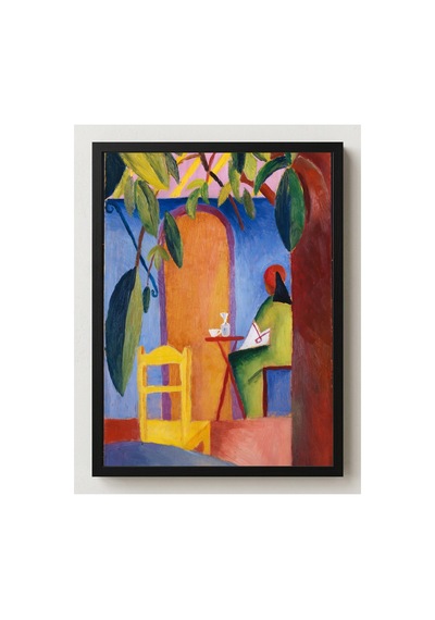 Modern Sanat Macke Türk Kahvehanesi Çerçevesiz Poster 21x30 Cm A4 Tablo Modern Sanat Ekspresyonizm