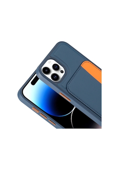Apple iPhone Uyumlu 14 Pro Max Kılıf Kartlıklı Kamera Yükseltili Silikon Pazarplus Kahverengi