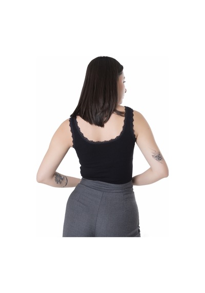 Looksense Kadın Kaşkorse Dantelli Kalın Askılı Crop 4004 Çok Renkli