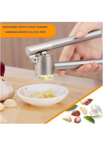 Tr Vıvaluxe Paslanmaz Çelik Sarımsak Presi, Sarımsak Kesici, Sarımsak Ezici, Sağlam Paslanmaz Çelik Saplı, Pratik Diğer