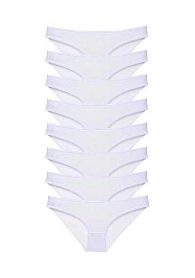 Royaleks 8 adet Süper Eko Set Likralı Kadın Slip Külot Beyaz RYL-EKO8005 Beyaz