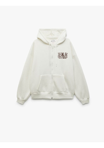 Koton Kapüşonlu Fermuarlı Arkası Baskılı Cepli Şardonlu Oversize Sweatshirt Ekru 6wal10141ık Ekru Koton Kapüşonlu Fermuarlı Arkası Baskılı Cepli Şardonlu Oversize Sweatshirt Ekru 6wal10141ık Ekru
