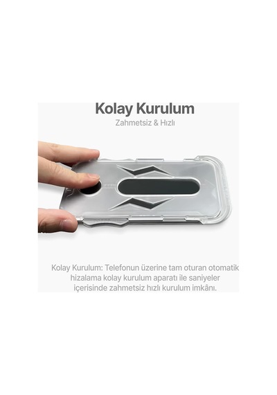 Apple İphone 14 Plus Uyumlu Ekran Koruyucu Tam Kaplayan Cam Otomatik Hizalamalı Toz Önleyici