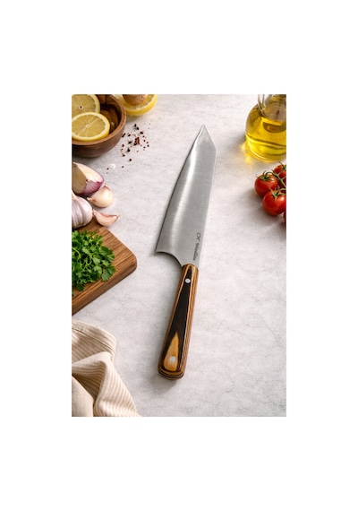 CH woodline 2'li Profesyonel Şef Bıçak Seti 32 Cm + 25 Cm 4116 Alman Çeliği El Yapımı Büyük Boy Mutfak Seti çok renkli -