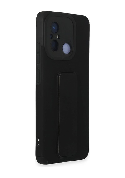 Newface - 400 - Xiaomi Redmi 12c Kılıf Mega Standlı Silikon - Matxzngz - - Siyah Sıyah
