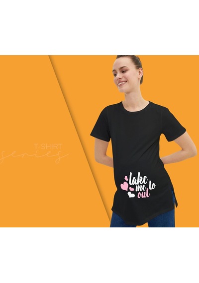 Bk Gift Espri Tasarımlı Siyah Hamile Tişörtü, Hamileye Hediye, Yeni Anne Hediyesi, Arkadaşa Hediye-6 001