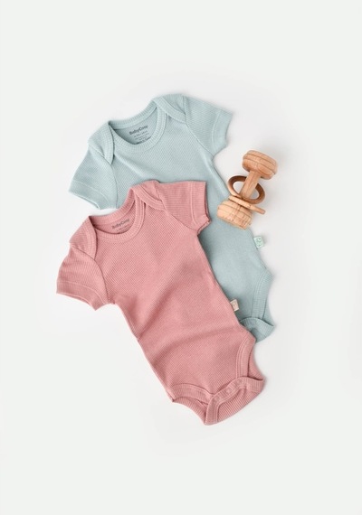 Rebebe Babycosy Modal 2 Li Kısa Kollu Bebek Badi - Bebek Body - Csym1120 (544628673) Yeşil - Pembe