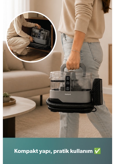 Homend Stain Taşınabilir Halı Koltuk Yıkama ve Leke Çıkarma Makinesi
